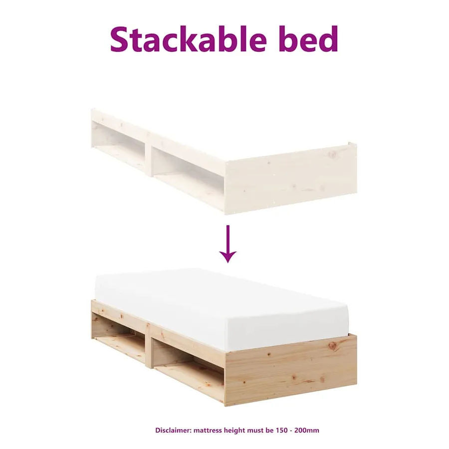 Lit de jour sans matelas 90x200 cm bois de pin massif - 8