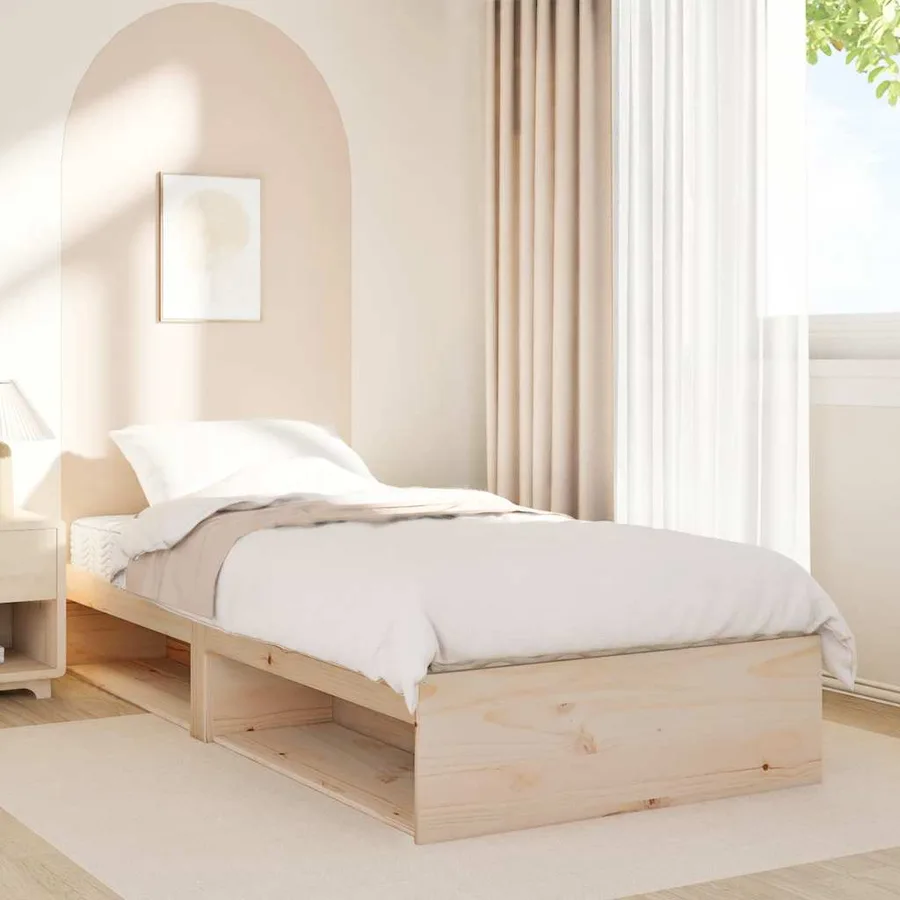 Lit de jour avec matelas 90x190 cm bois de pin massif - 3