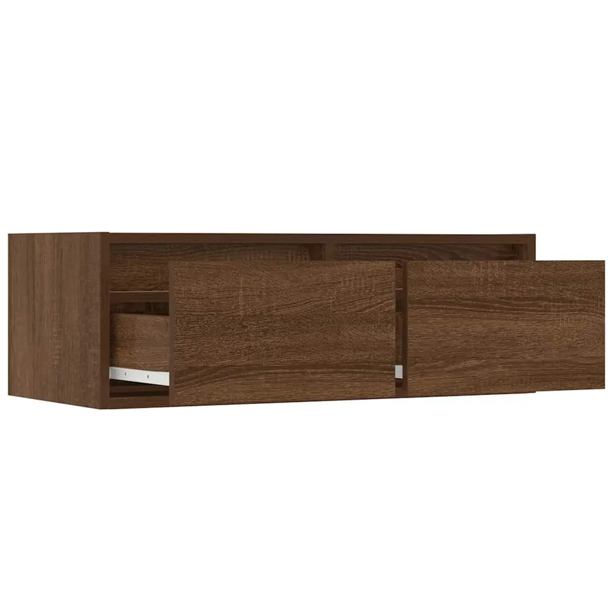 Meuble TV avec lumières LED chêne marron 75x35,5x25 cm - 10