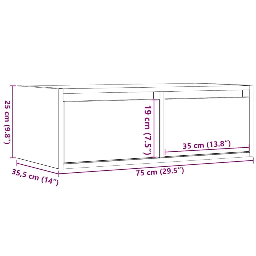 Meuble TV avec lumières LED chêne marron 75x35,5x25 cm - 14
