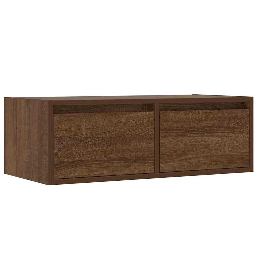 Meuble TV avec lumières LED chêne marron 75x35,5x25 cm - 6