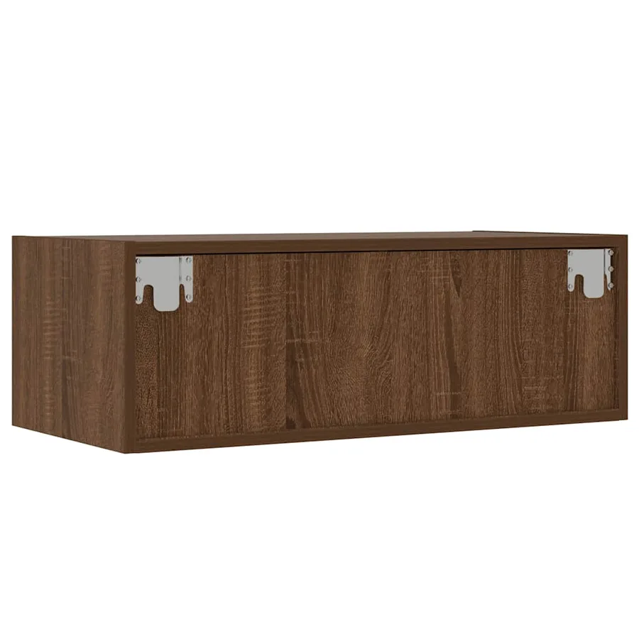 Meuble TV avec lumières LED chêne marron 75x35,5x25 cm - 9
