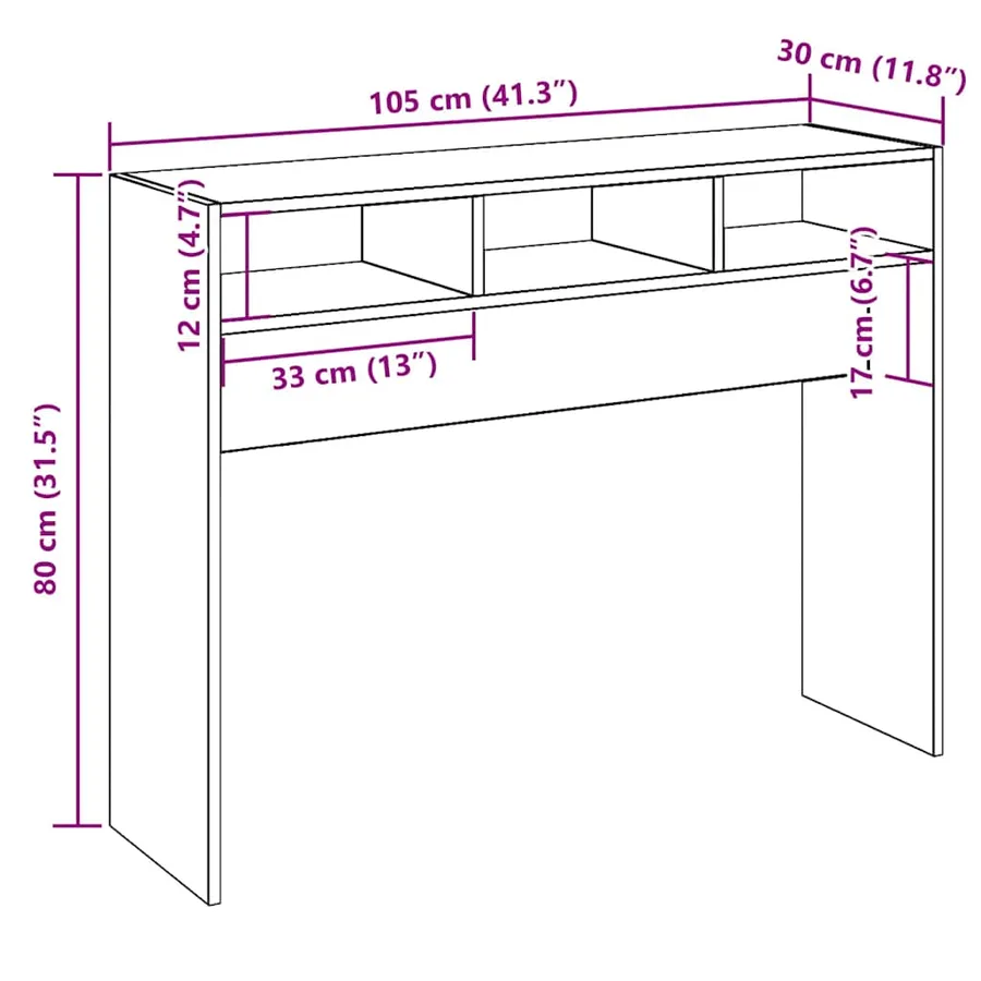 Table console chêne artisanal 105x30x80 cm bois d'ingénierie - 10
