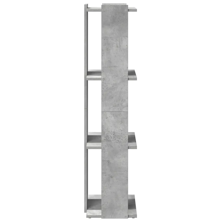 Bibliothèque à 3 niveaux gris béton 60x30x120cm bois ingénierie - 5