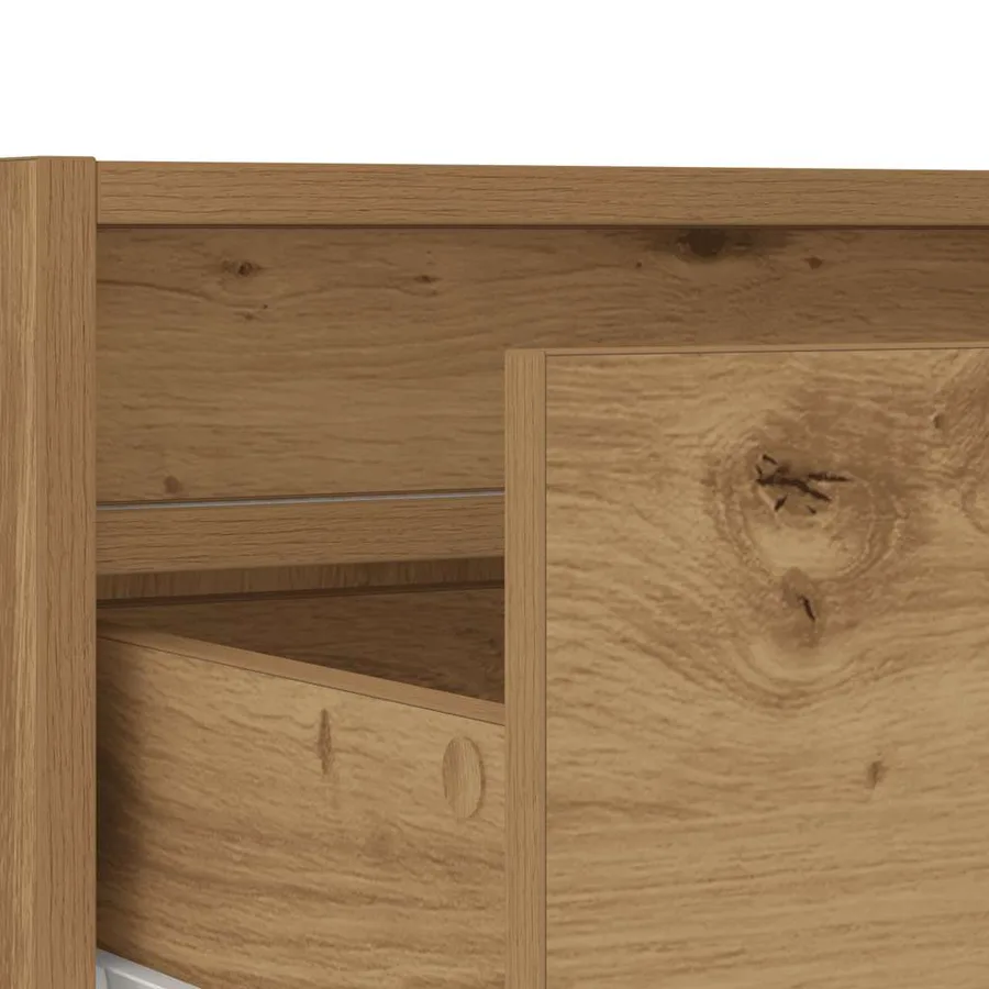 Meuble TV avec lumières LED chêne artisanal 75x35,5x25 cm - 11