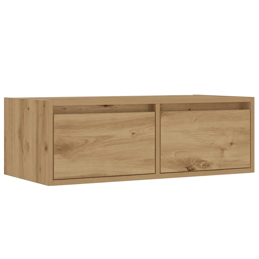 Meuble TV avec lumières LED chêne artisanal 75x35,5x25 cm - 6