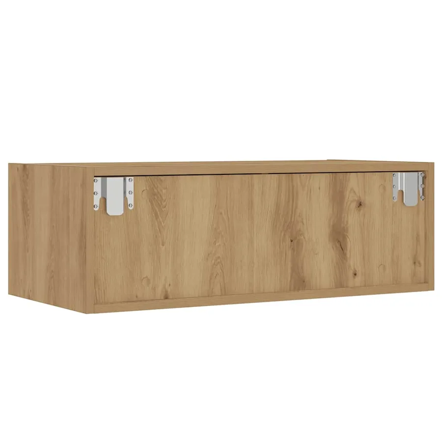 Meuble TV avec lumières LED chêne artisanal 75x35,5x25 cm - 9