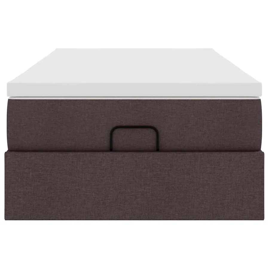 Cadre de lit ottoman avec matelas marron foncé 90x190 cm tissu - 7