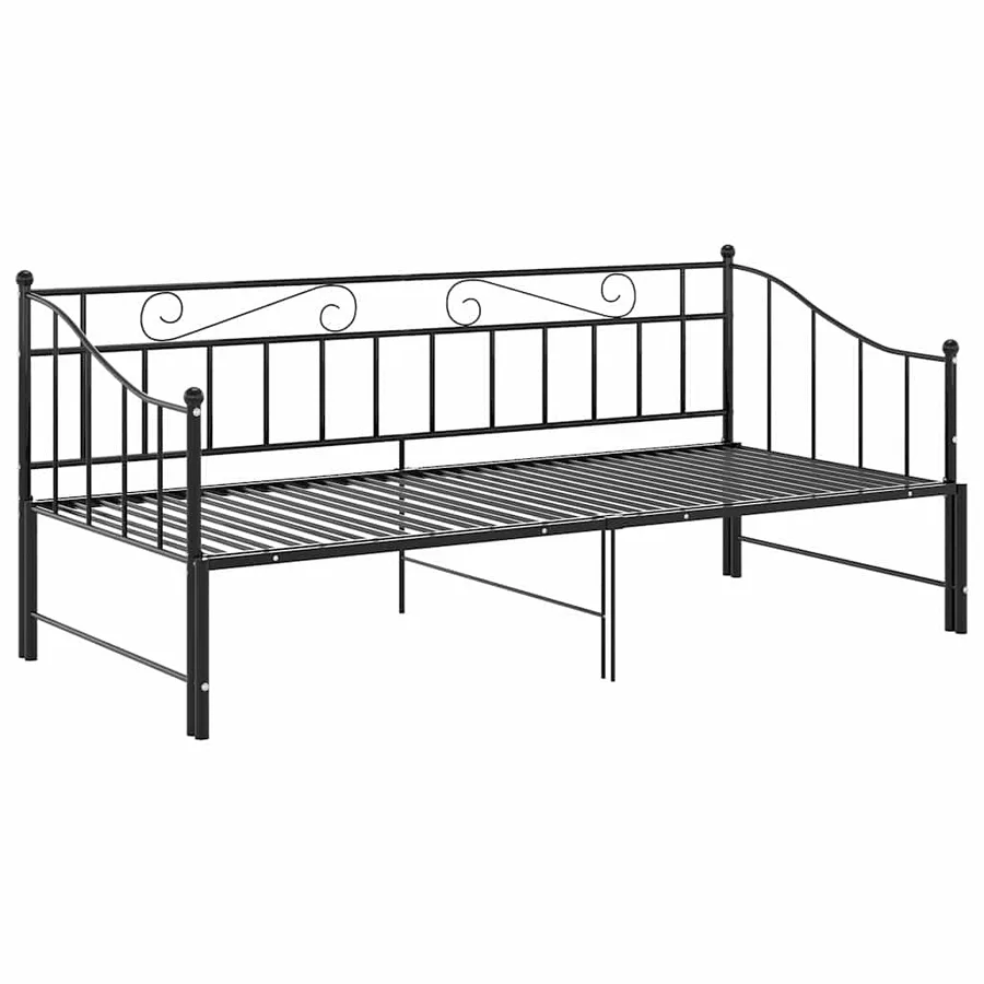 Cadre de canapé-lit extensible sans matelas Noir Métal 90x200cm - 6