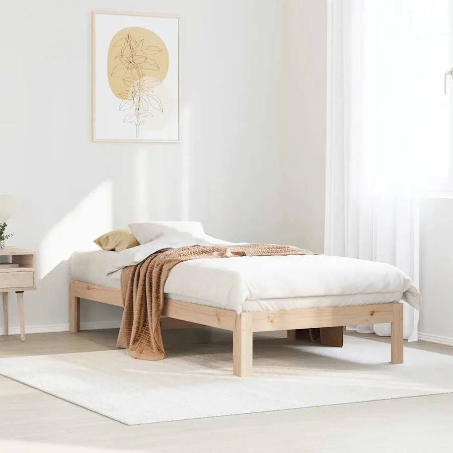 Cadre de lit sans matelas 90x200 cm bois de pin massif - 4