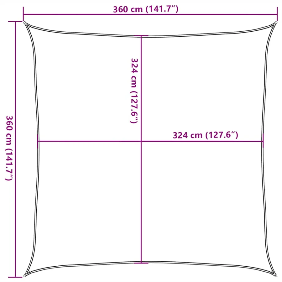 Voile d'ombrage 160 g/m² Rouge 3,6x3,6 m PEHD - 10