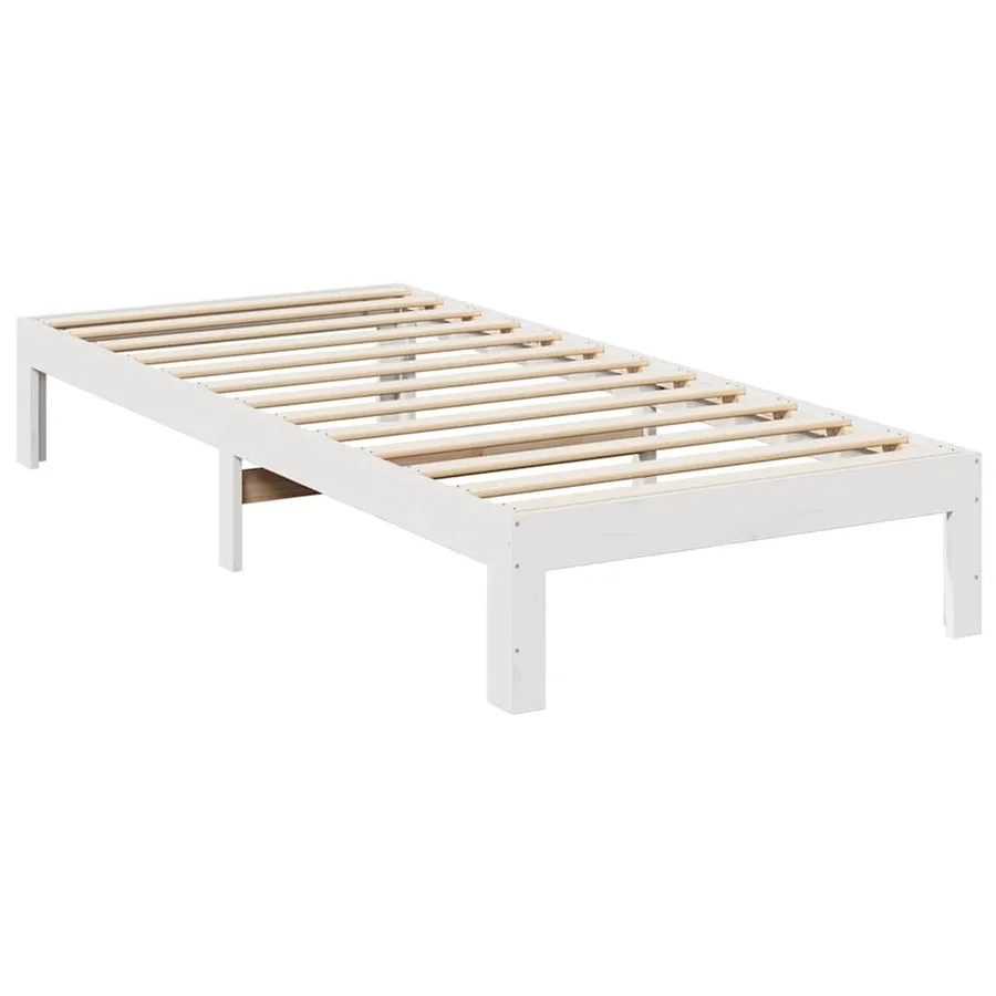 Cadre de lit sans matelas blanc 80x200 cm bois massif de pin - 3