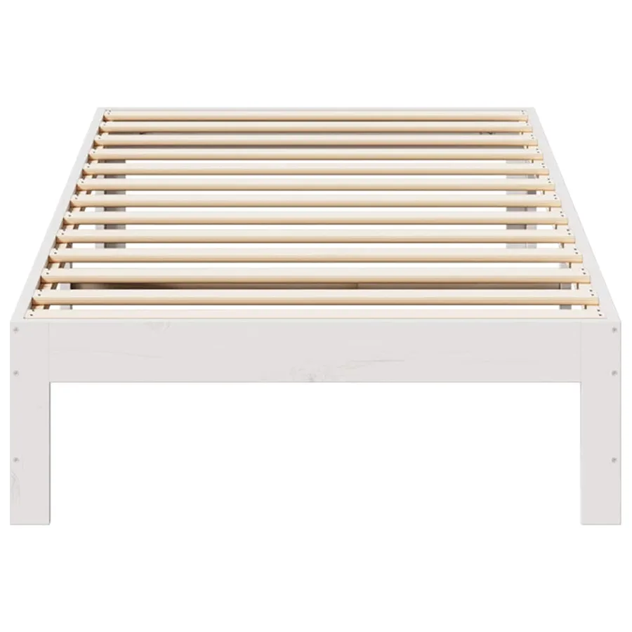 Cadre de lit sans matelas blanc 80x200 cm bois massif de pin - 5