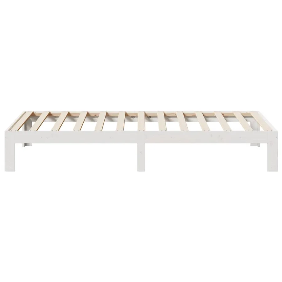 Cadre de lit sans matelas blanc 80x200 cm bois massif de pin - 6
