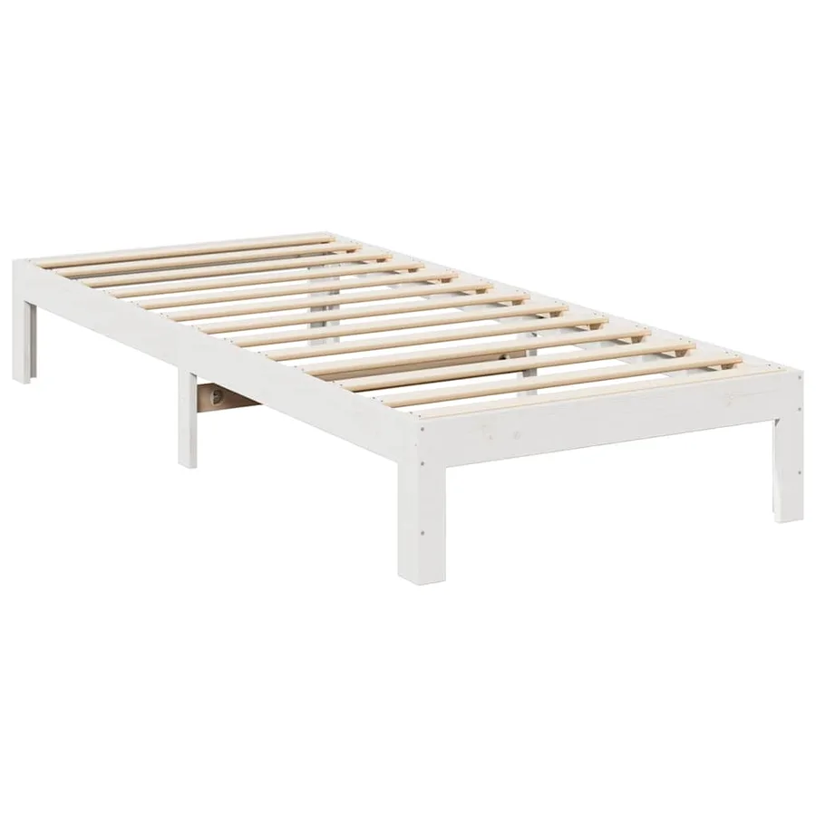 Cadre de lit sans matelas blanc 80x200 cm bois massif de pin - 7