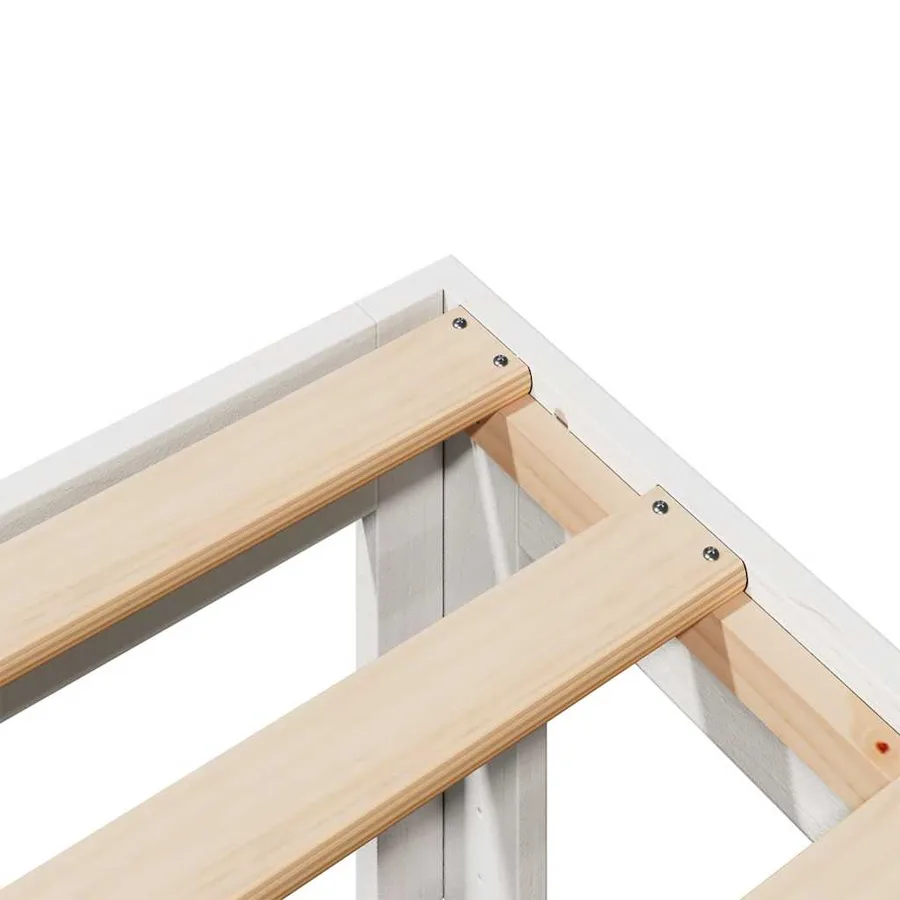 Cadre de lit sans matelas blanc 80x200 cm bois massif de pin - 8