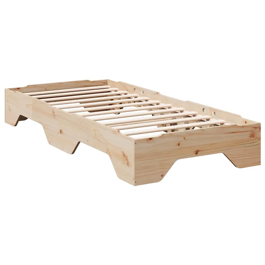 Cadre de lit sans matelas empilable 90x190 cm bois massif - 3