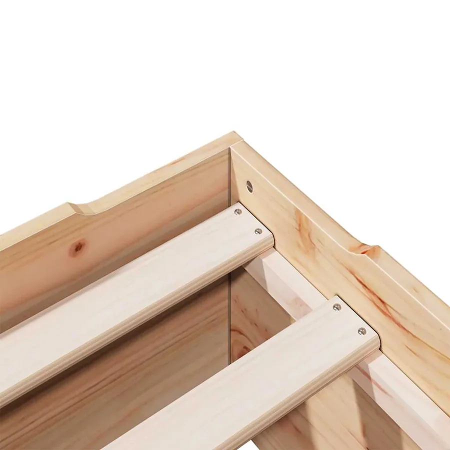 Cadre de lit sans matelas empilable 90x190 cm bois massif - 9