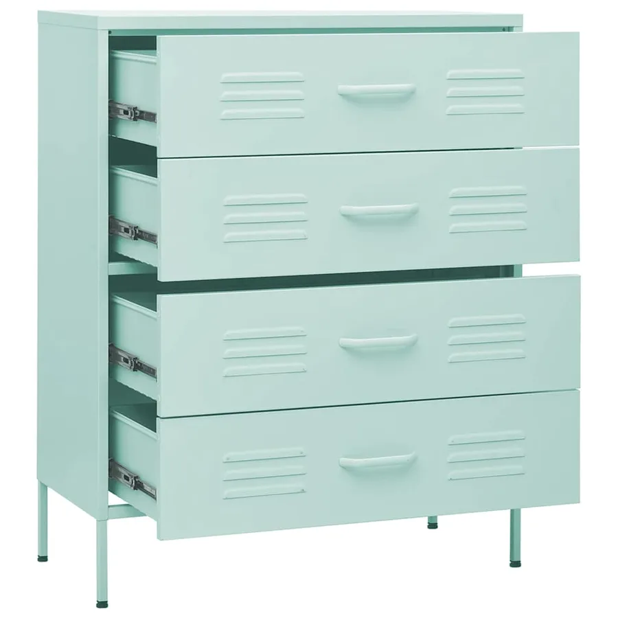 Commode Vert menthe 80x35x101,5 cm Acier - 6