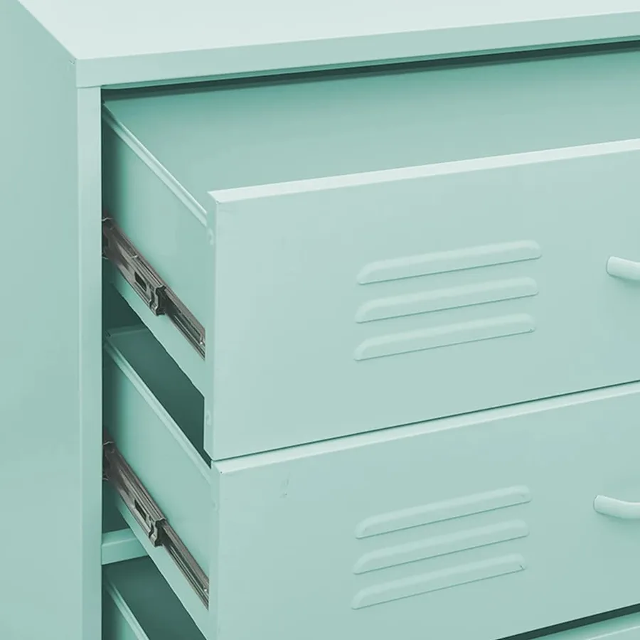Commode Vert menthe 80x35x101,5 cm Acier - 8