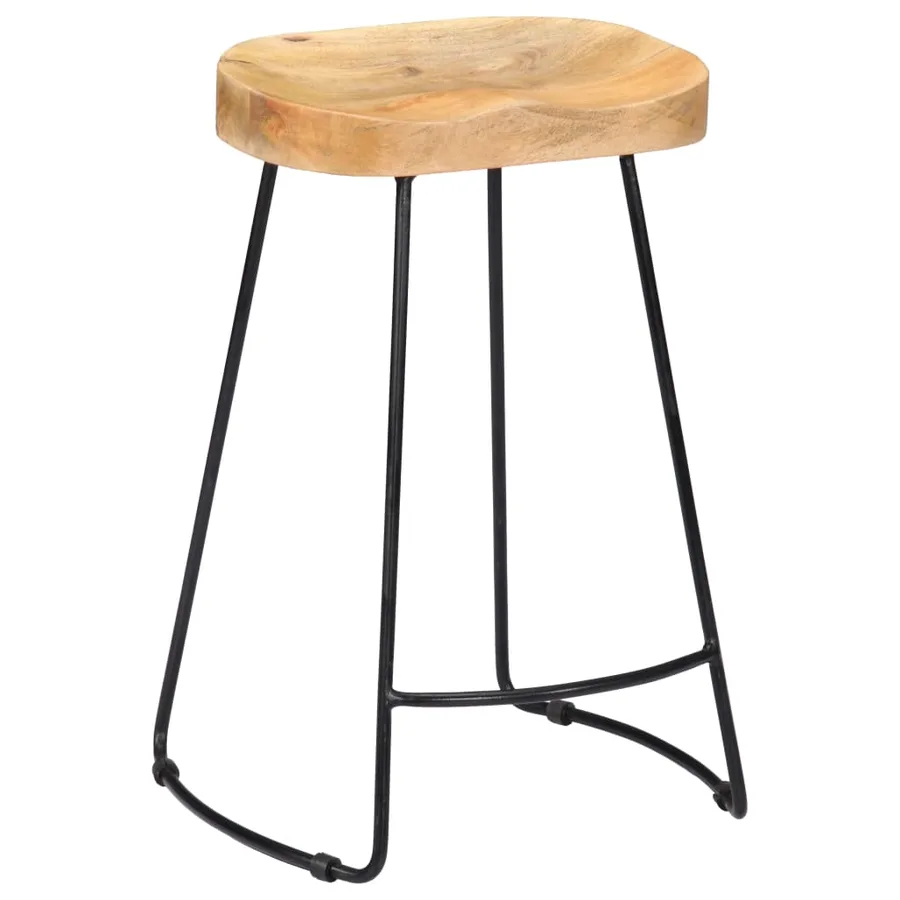 Tabourets de bar Gavin lot de 2 bois de manguier massif - 10