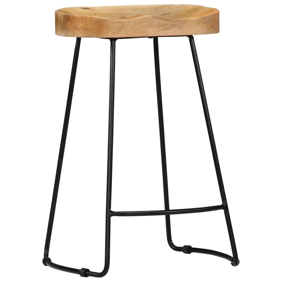 Tabourets de bar Gavin lot de 2 bois de manguier massif - 2