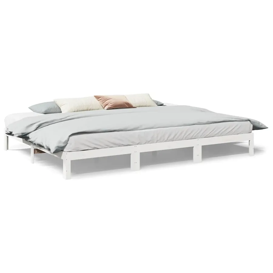 Cadre de lit familial sans matelas blanc 240x200 cm - 2