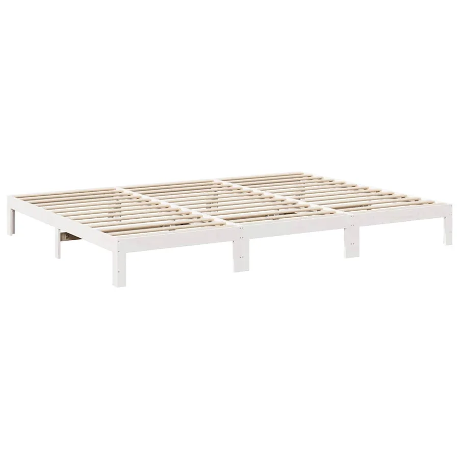 Cadre de lit familial sans matelas blanc 240x200 cm - 6