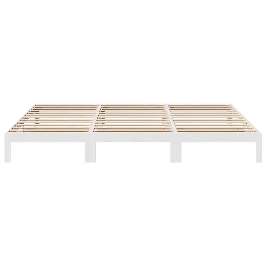Cadre de lit familial sans matelas blanc 240x200 cm - 7