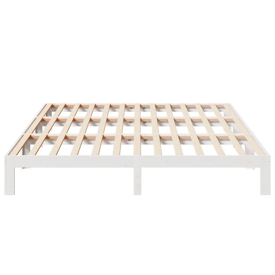 Cadre de lit familial sans matelas blanc 240x200 cm - 8