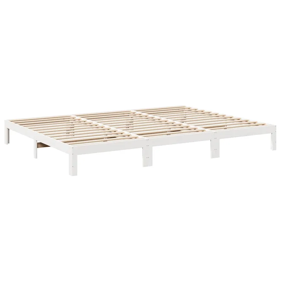 Cadre de lit familial sans matelas blanc 240x200 cm - 9