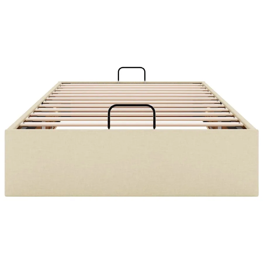 Cadre de lit ottoman sans matelas crème 90x190 cm tissu - 7
