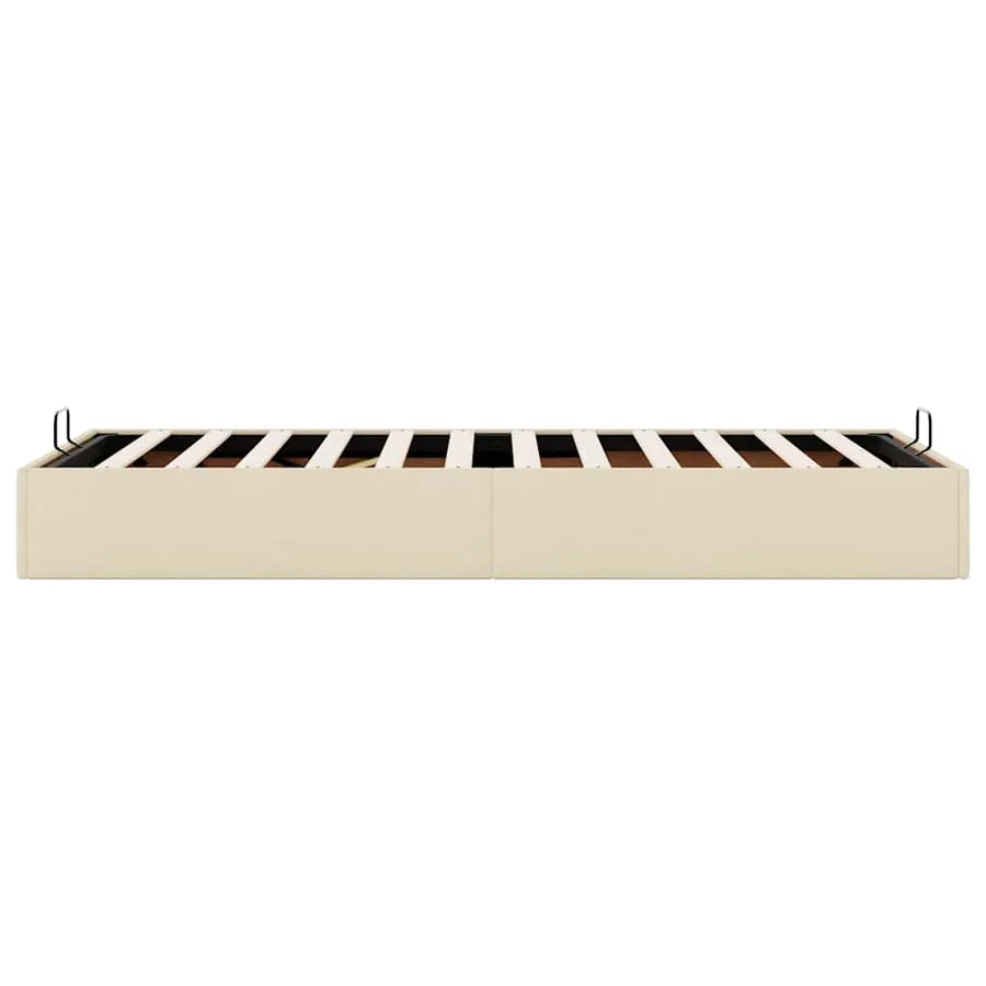 Cadre de lit ottoman sans matelas crème 90x190 cm tissu - 8