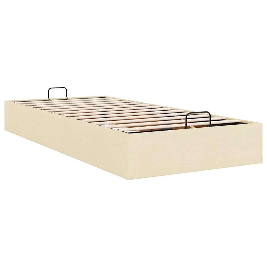 Cadre de lit ottoman sans matelas crème 90x190 cm tissu - 9