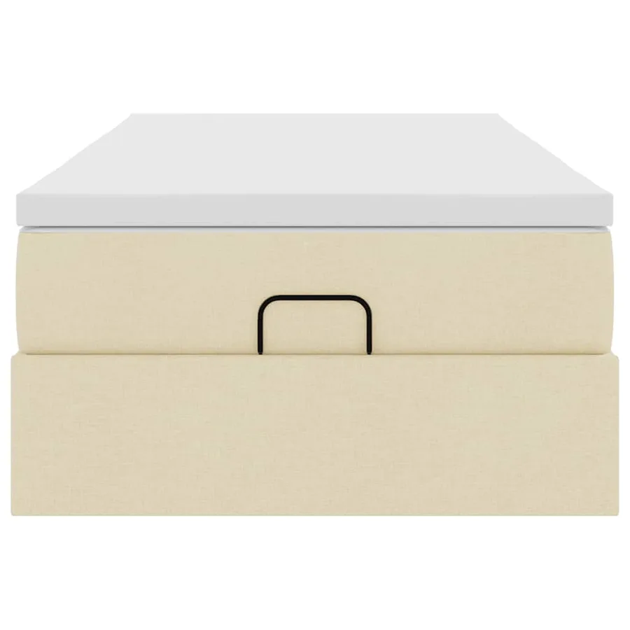 Cadre de lit ottoman avec matelas crème 90x190 cm tissu - 7