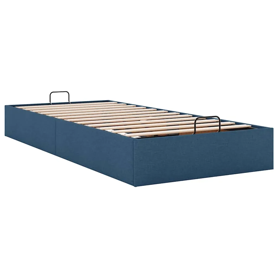 Cadre de lit ottoman sans matelas bleu 80x200 cm tissu - 6