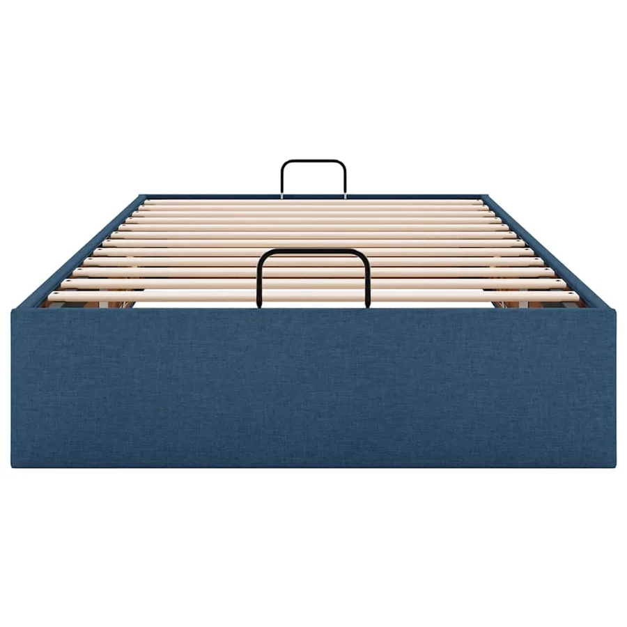 Cadre de lit ottoman sans matelas bleu 80x200 cm tissu - 7