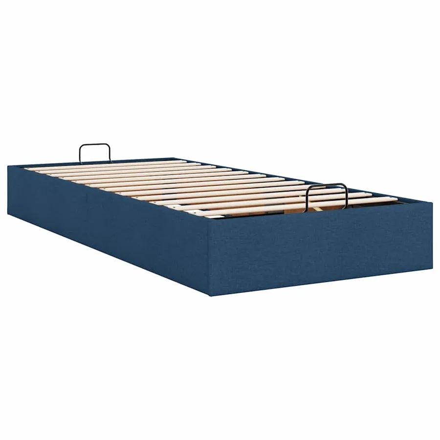 Cadre de lit ottoman sans matelas bleu 80x200 cm tissu - 9