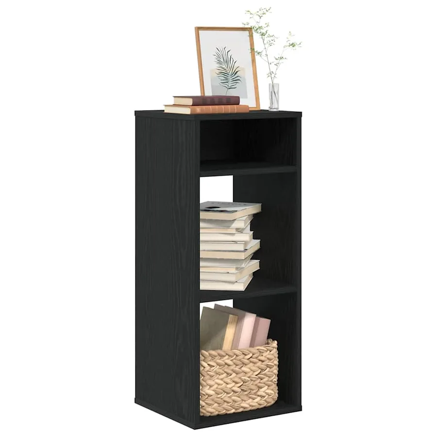 Bibliothèque noir 34x31x80 cm bois d'ingénierie