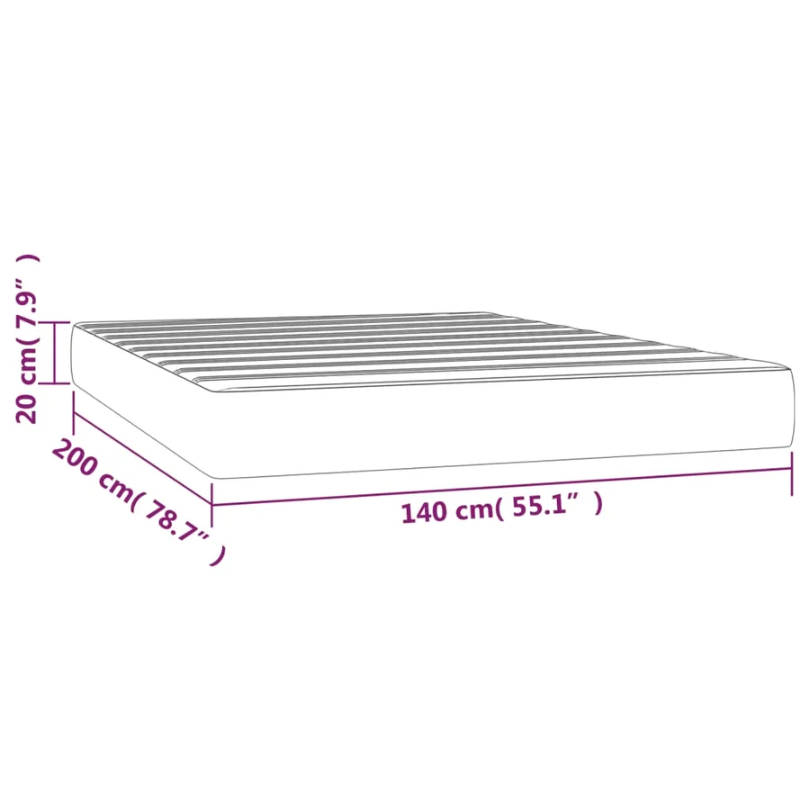 Matelas de lit à ressorts ensachés fermeté moyenne Gris clair 140x200x20 cm - 7