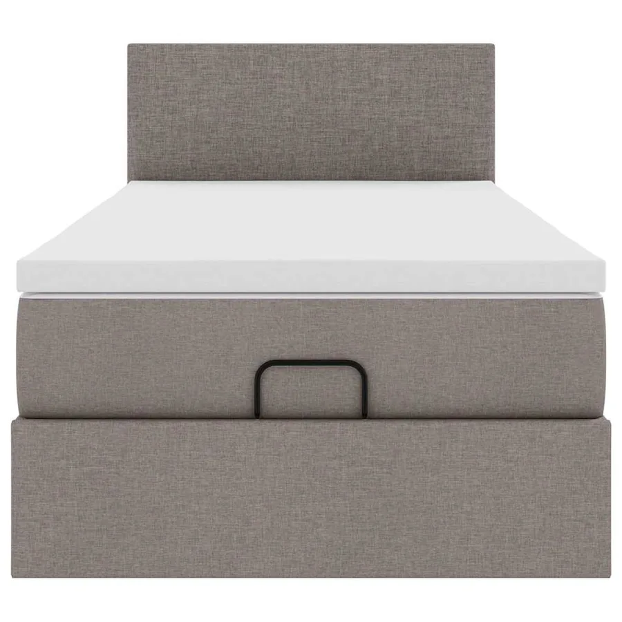 Cadre de lit ottoman avec matelas taupe 90x190 cm tissu - 8