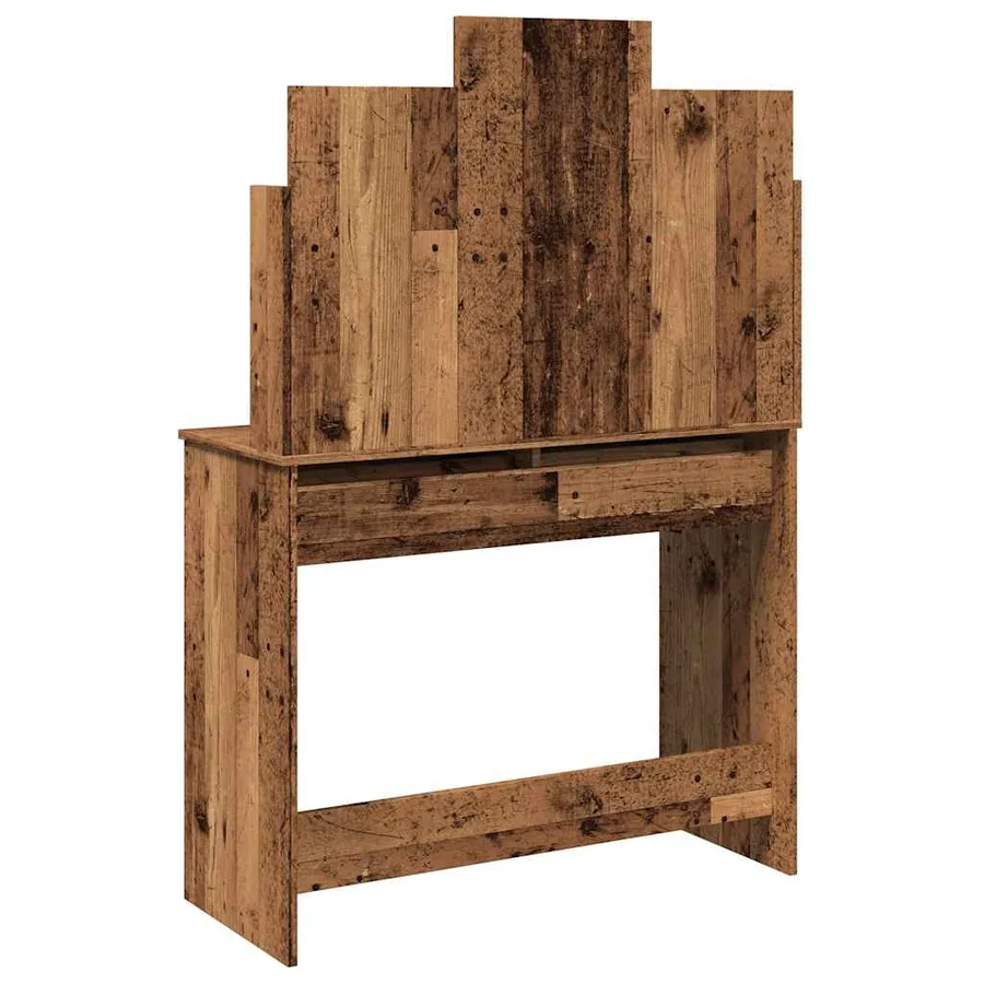 Coiffeuse avec miroir vieux bois 96x39x142 cm - 6