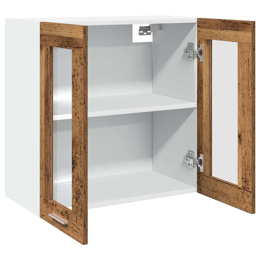 Armoire murale de cuisine "Lyon" avec porte vitrée Bois ancien 60 x 31 x 60 cm - 7