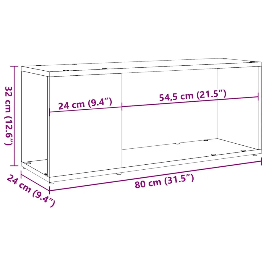 Meuble TV vieux bois 80x24x32cm bois d'ingénierie - 10