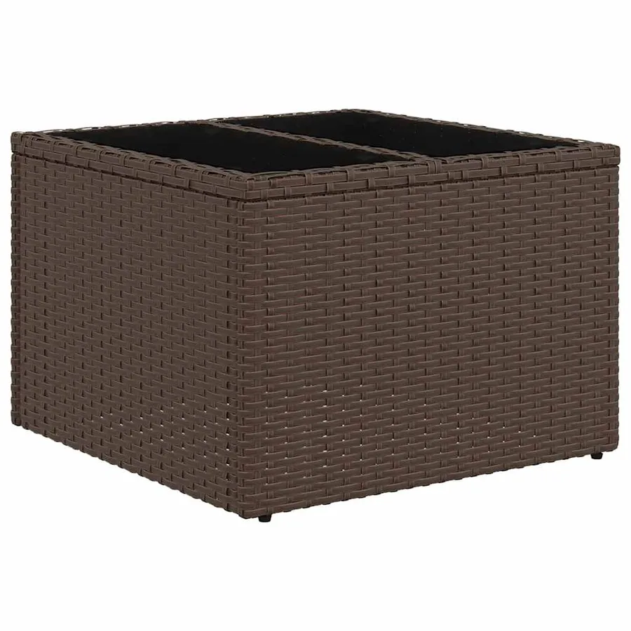 Salon de jardin avec coussins 9 pcs marron résine tressée - 6
