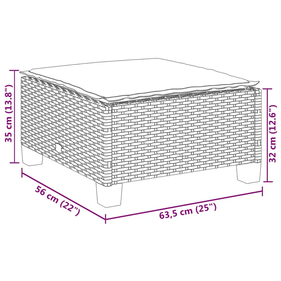 Salon de jardin avec coussins 9 pcs beige résine tressée - 14