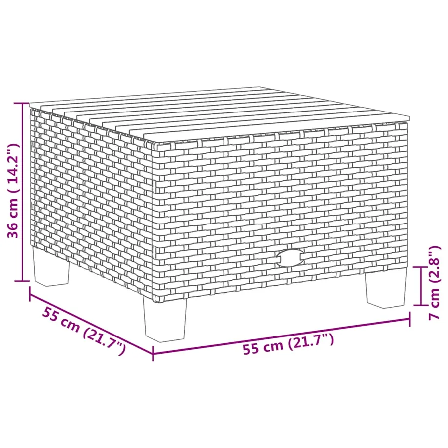 Salon de jardin avec coussins 9 pcs beige résine tressée - 16