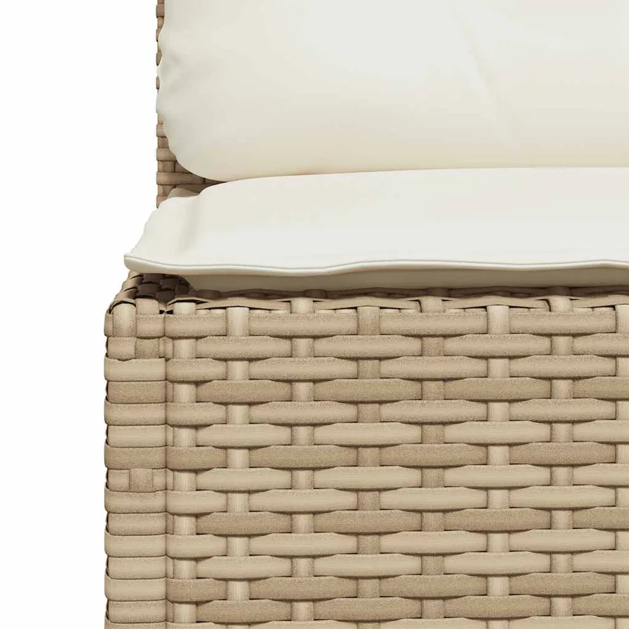 Salon de jardin avec coussins 9 pcs beige résine tressée - 7