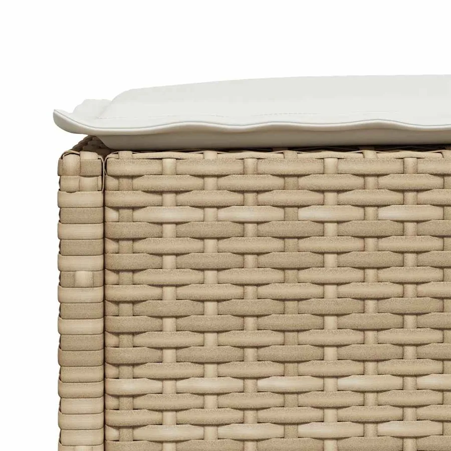Salon de jardin avec coussins 9 pcs beige résine tressée - 8