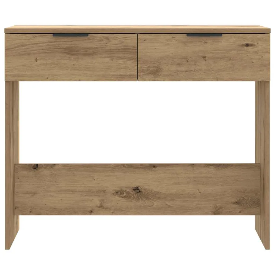 Table console chêne artisanal 90x36x75 cm bois d'ingénierie - 5